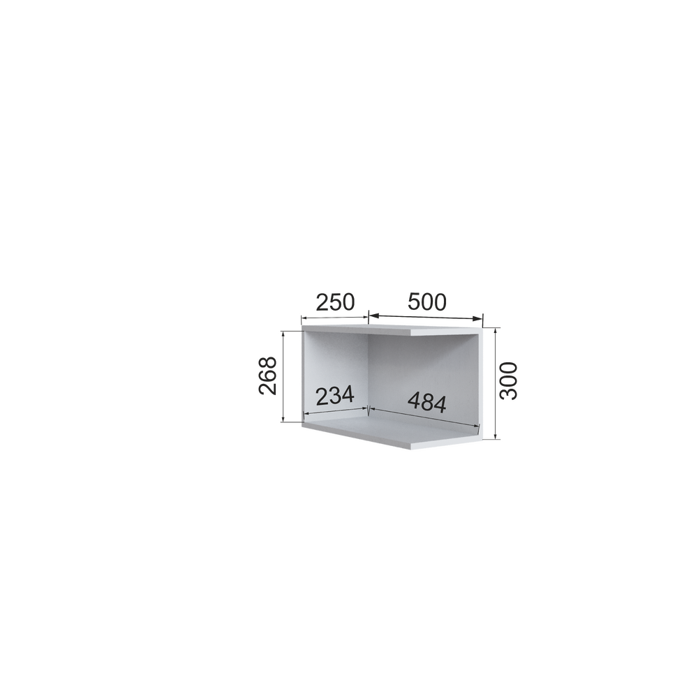 Антресоль угловое завершение Мадрид 0.25 300  Белый