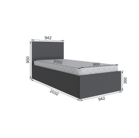 Мадрид Кровать 0.9 МД-1 с настил ДСП графит